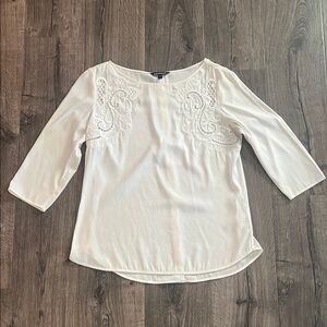 Express White Embroidered Blouse